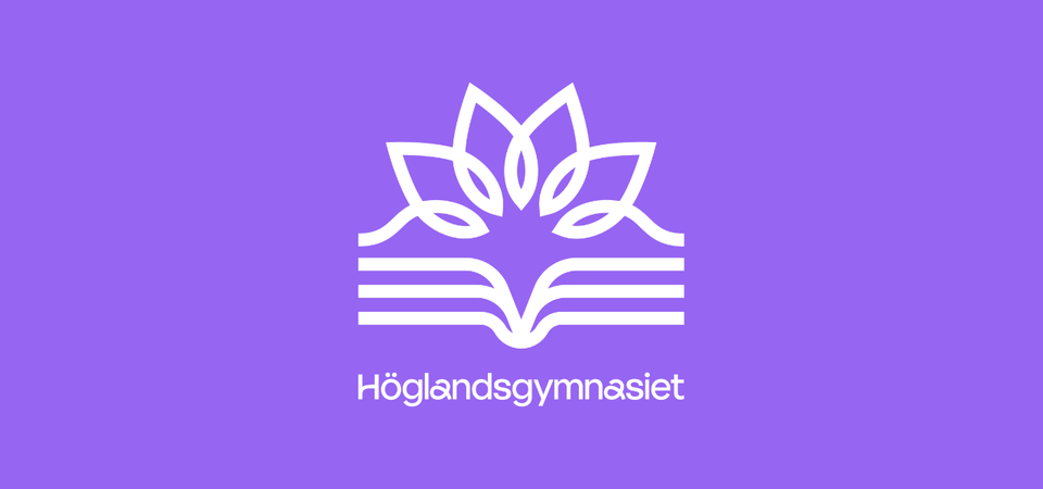 Höglandsgymnasiets logotyp i lila. 